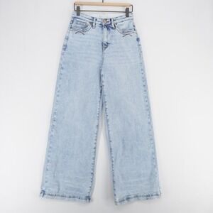 Saige Jeans Womens 7/28 Blue Wide Leg High Rise Stretch Acid Wash